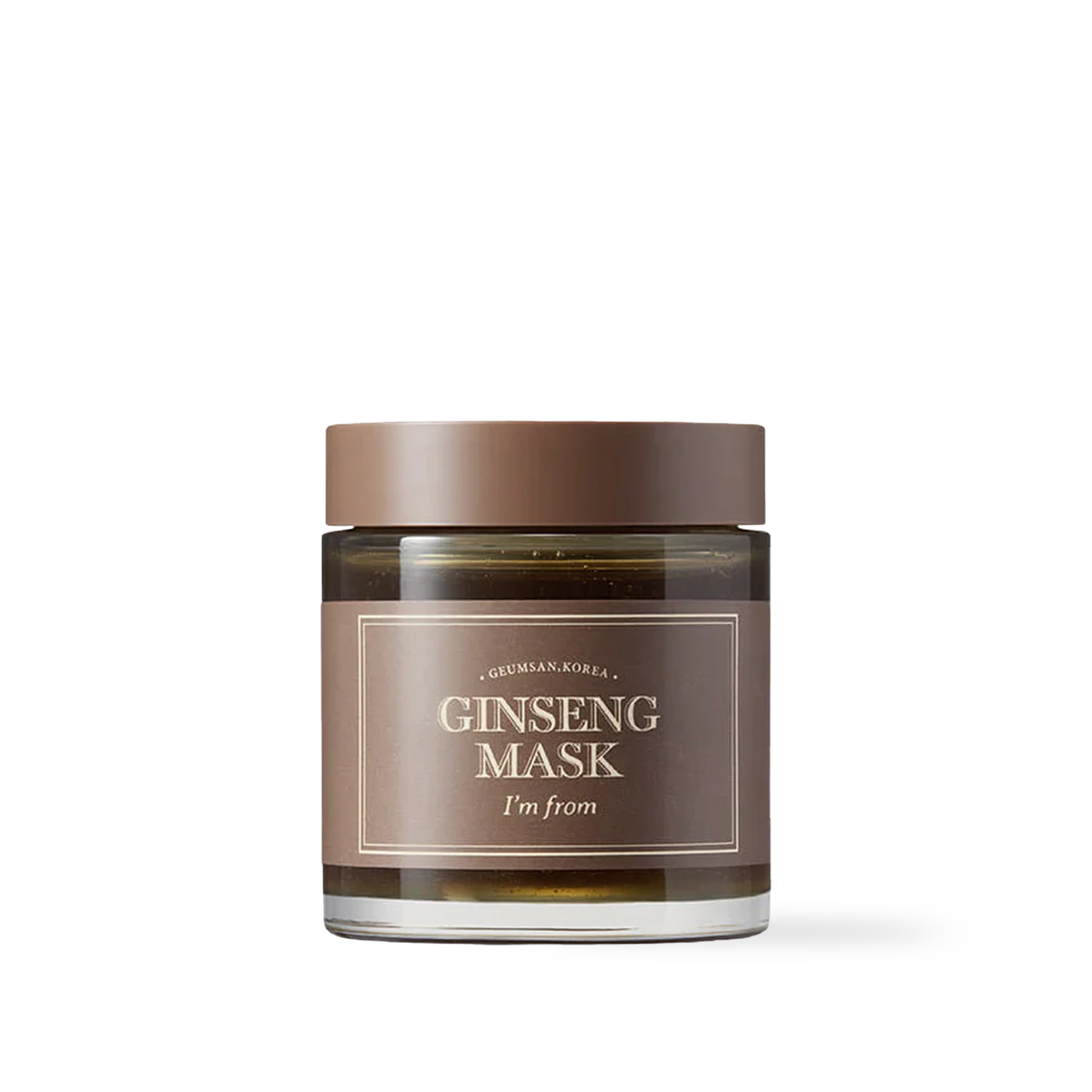 ImFrom Ginseng Mask 120g — dark brown jar with gold label on clean background
