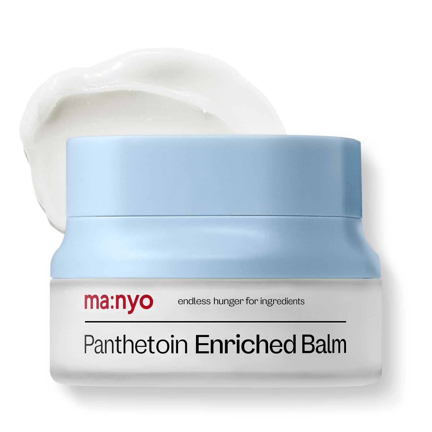 Ma:nyo Panthetoin Enriched Balm 80ml — compact white jar with gold lettering on counter
