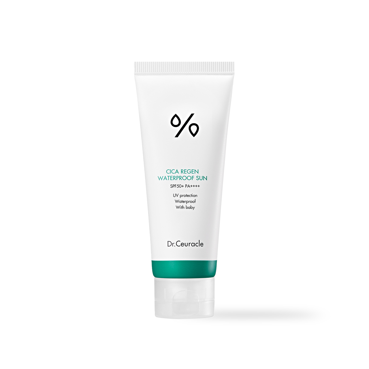 Dr.Ceuracle Cica Regen Waterproof Sun SPF50+ PA++++ 100ml — white tube with bamboo pattern label