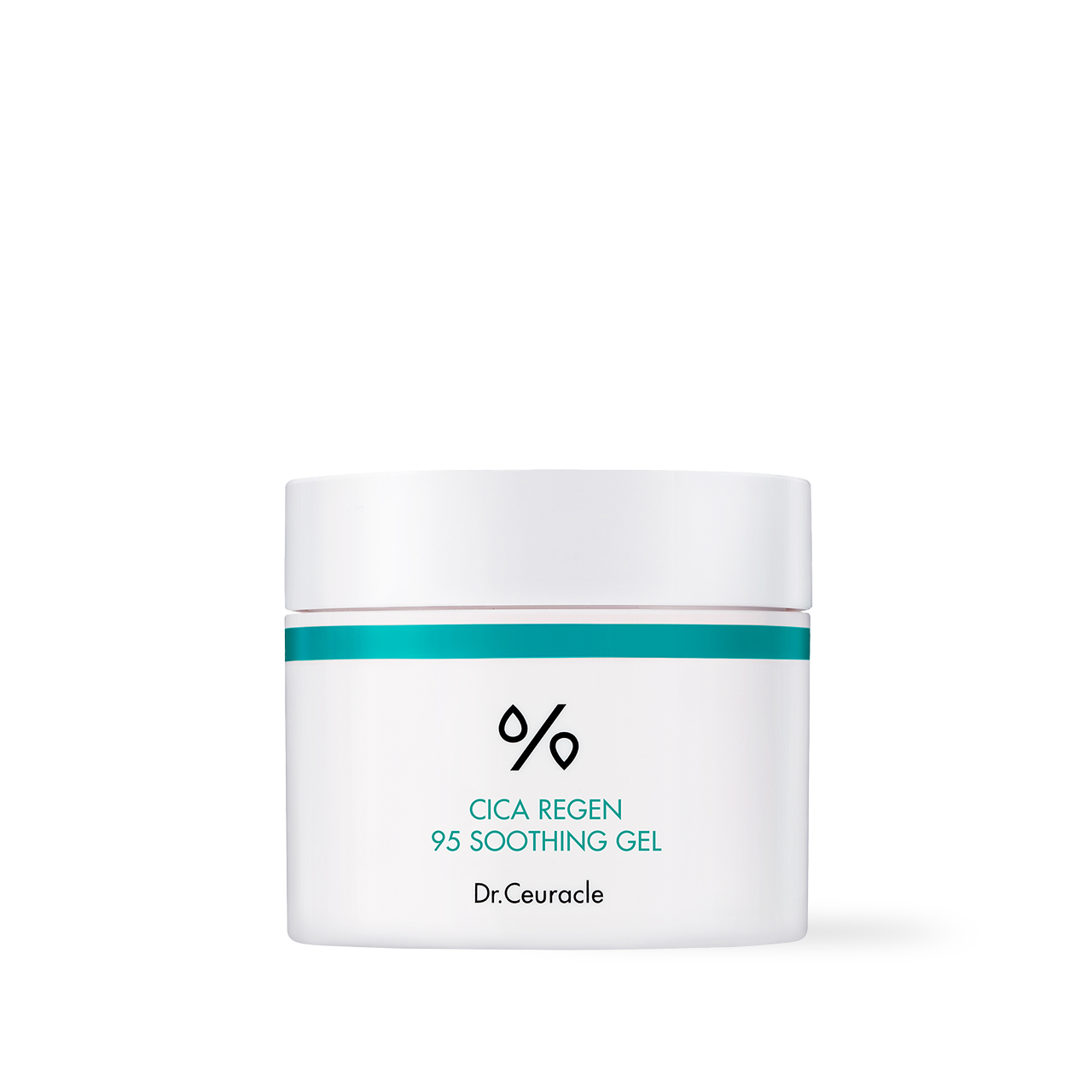 Dr.Ceuracle Cica Regen 95 Soothing Gel 110g — clear jar filled with translucent green gel