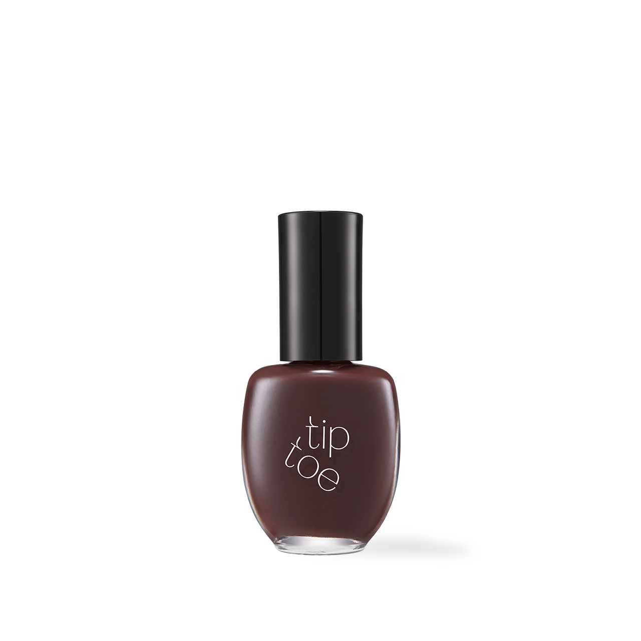 Tiptoe Nail Polish 208 Coco 10g — warm brown polish bottle on white surface