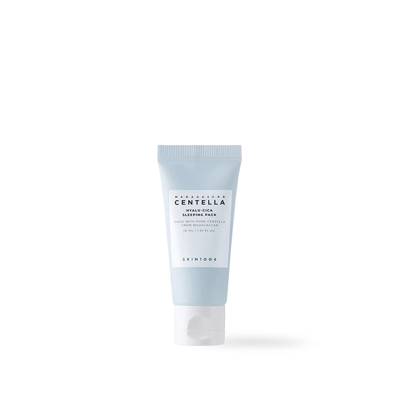 SKIN1004 Hyalu-Cica Sleeping Pack — jar with lid open revealing light gel-cream formula