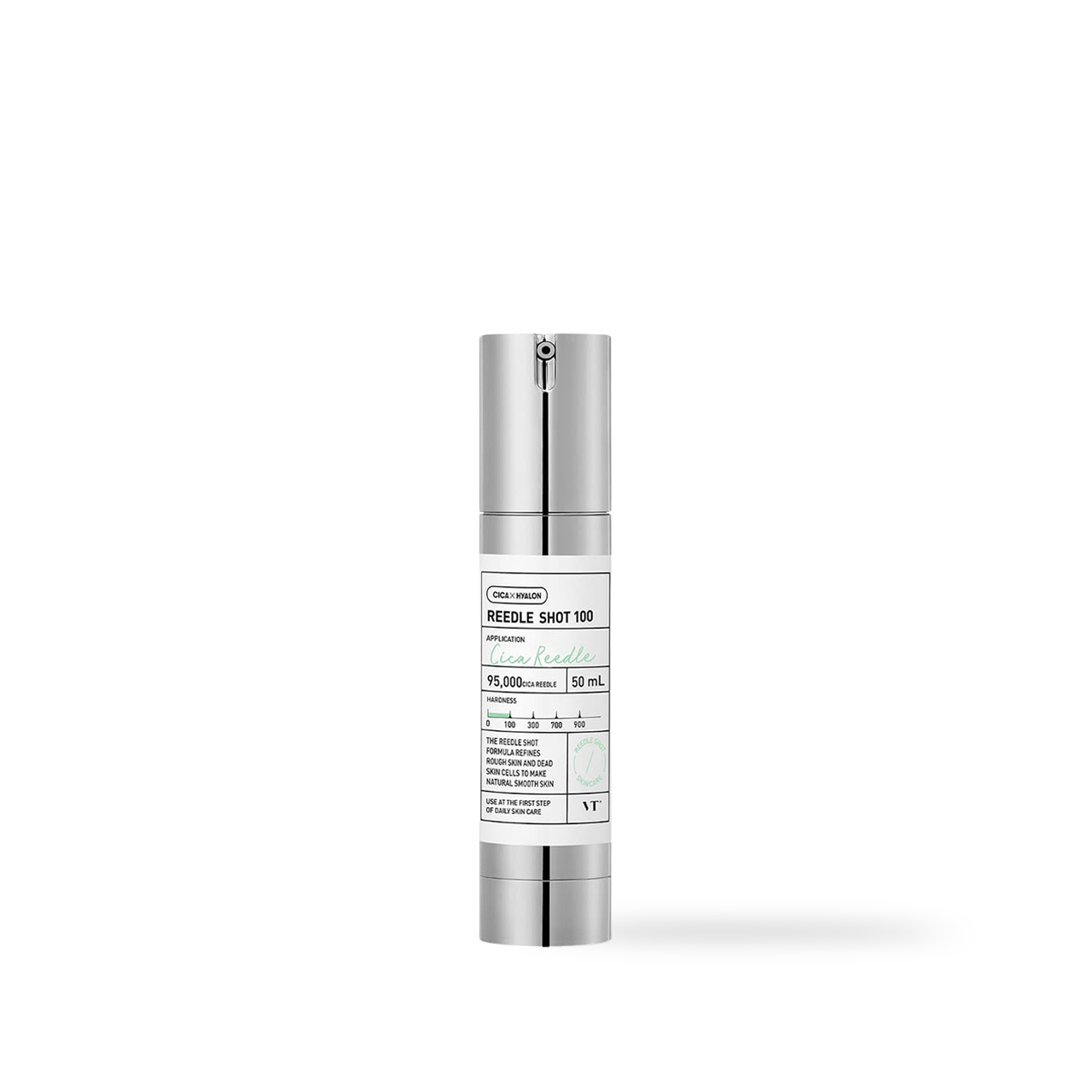 VT Cosmetics Reedle Shot 100 Cica Essence 50ml — bottle with pump dispenser front