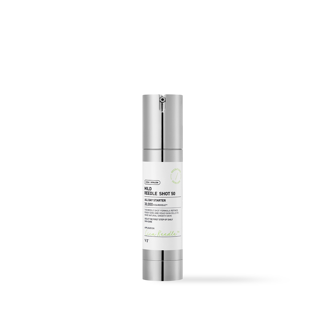VT Cosmetics Reedle Shot 50 Sensitive Essence 50ml — white bottle with pump dispenser