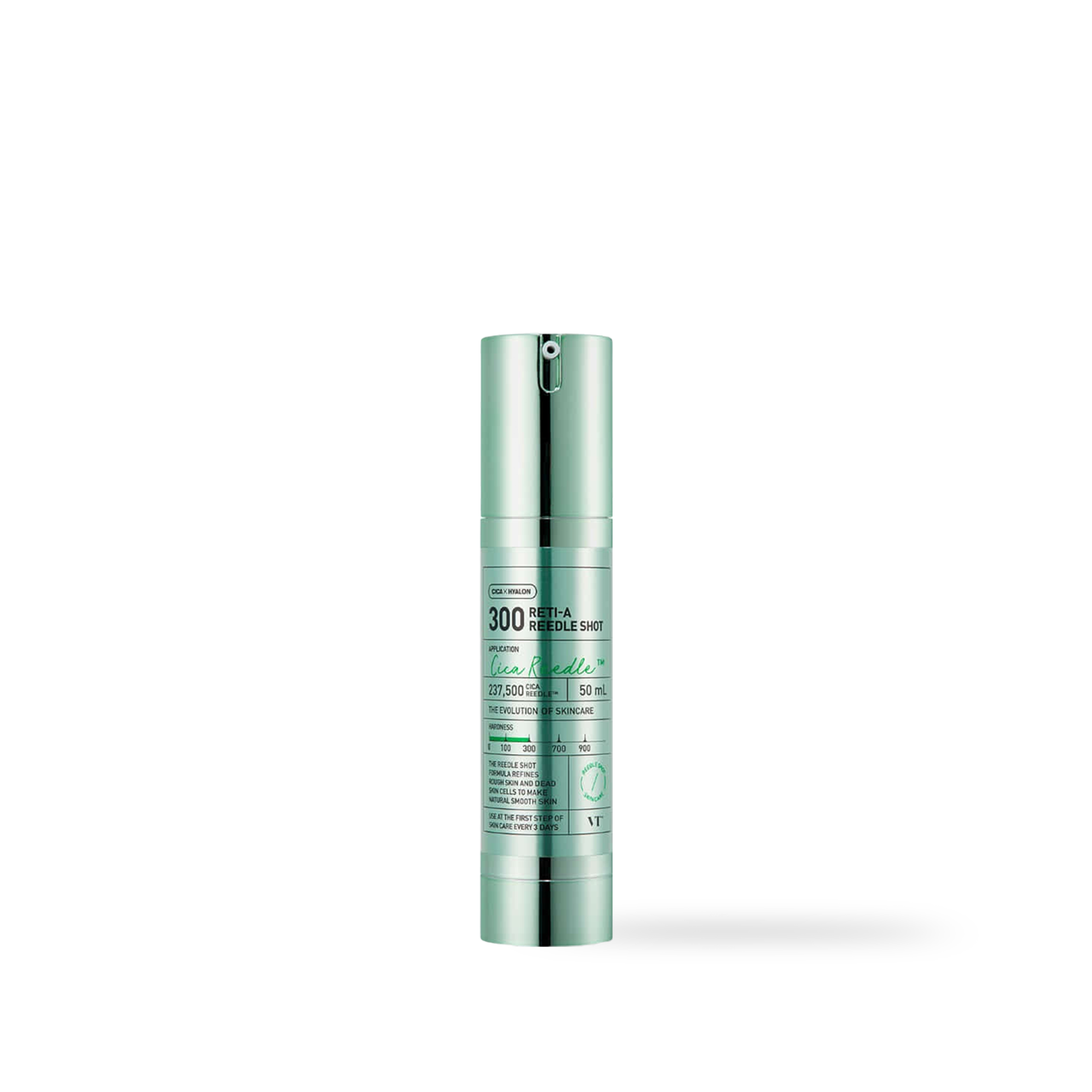 VT Cosmetics RETI-A Reedle Shot 300 Serum 50ml — white bottle with pump dispenser