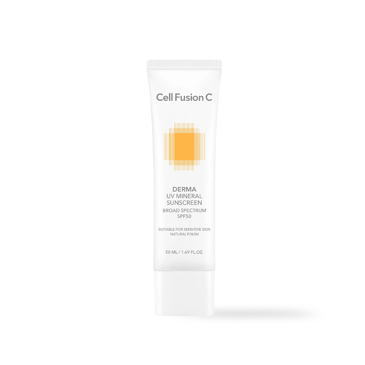 CellfusionC Derma UV Mineral Sunscreen 50ml — white pump tube on clean background