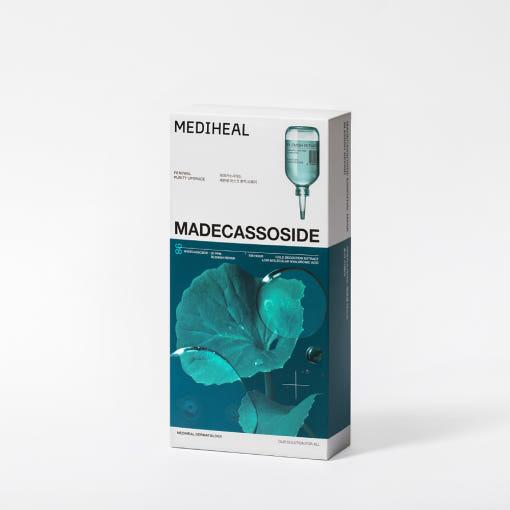Mediheal Madecassoside Essential Mask 10ea — green box with single mask sheet pouch on surface