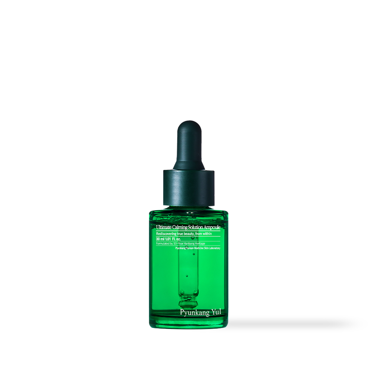 PyunkangYul Calming Solution Ampoule 30ml — translucent gel bottle with green label, front view