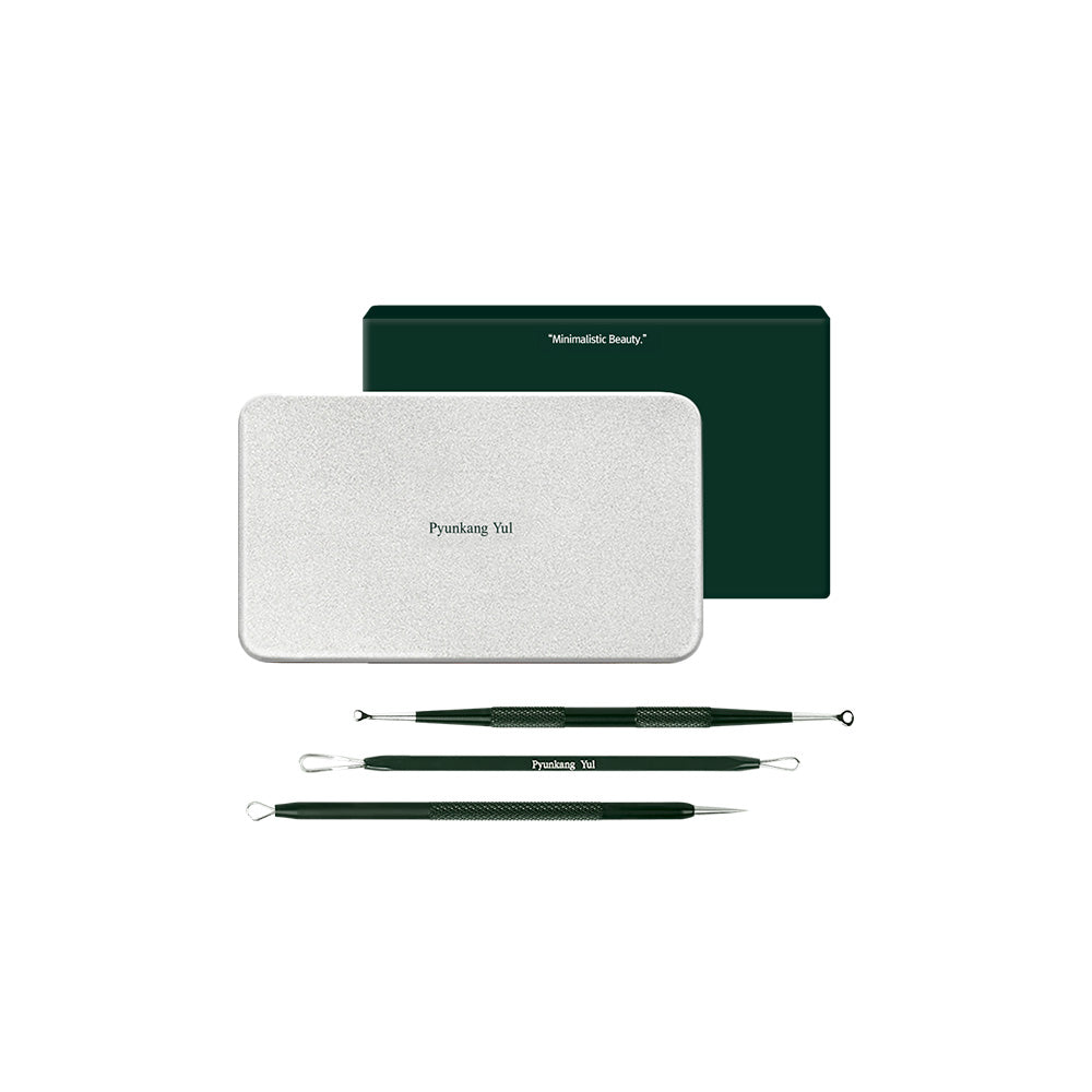 PyunkangYul Pimple Extractor — stainless steel dual-head tool with tin storage case