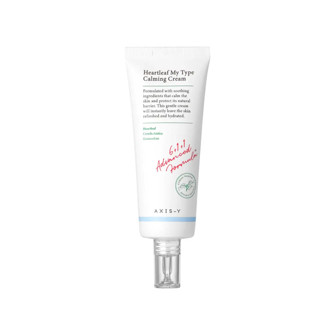 AXIS-Y Heartleaf My Type Calming Cream 60ml — green-lidded jar with soft packaging on minimal surface