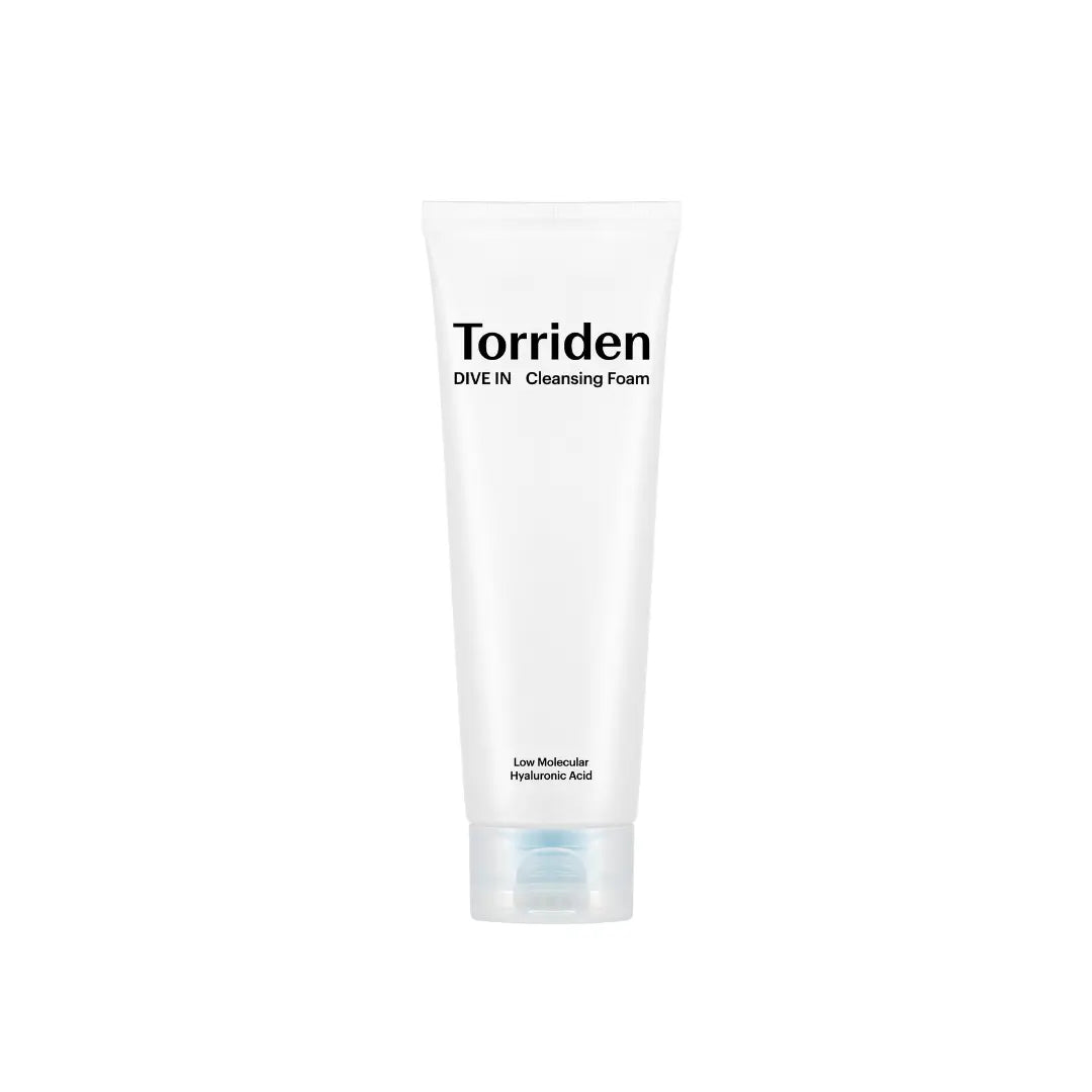 Torriden DIVE-IN Low Molecular Hyaluronic Acid Cleansing Foam 150ml — front of pump bottle on white background