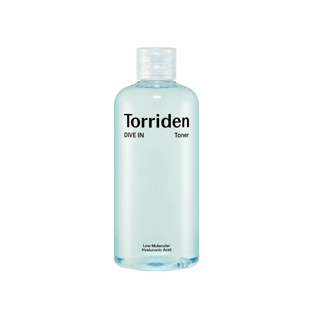 Torriden DIVE-IN Low Molecular Hyaluronic Acid Toner 300ml — front of pastel blue bottle