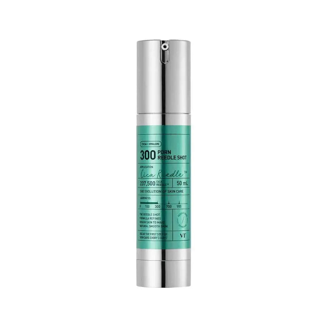 VT Cosmetics PDRN Reedle Shot 300 ampoule-cream for firmer, smoother, and radiant skin, 50ml bottle.