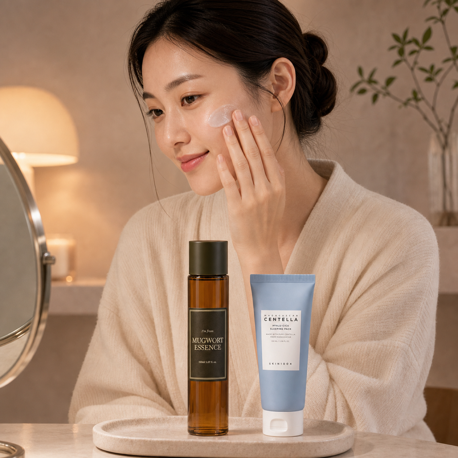 Sensitive Skin Soother evening calming skincare routine with Korean beauty products