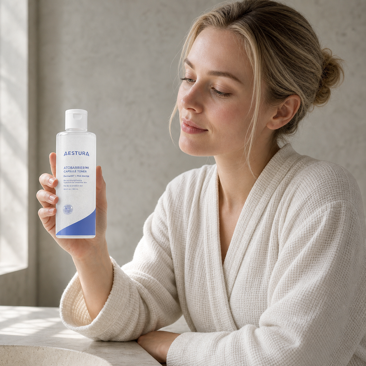 [Aestura] Atobarrier 365 Capsule Toner 300ml - Nordic person lifestyle PDP image