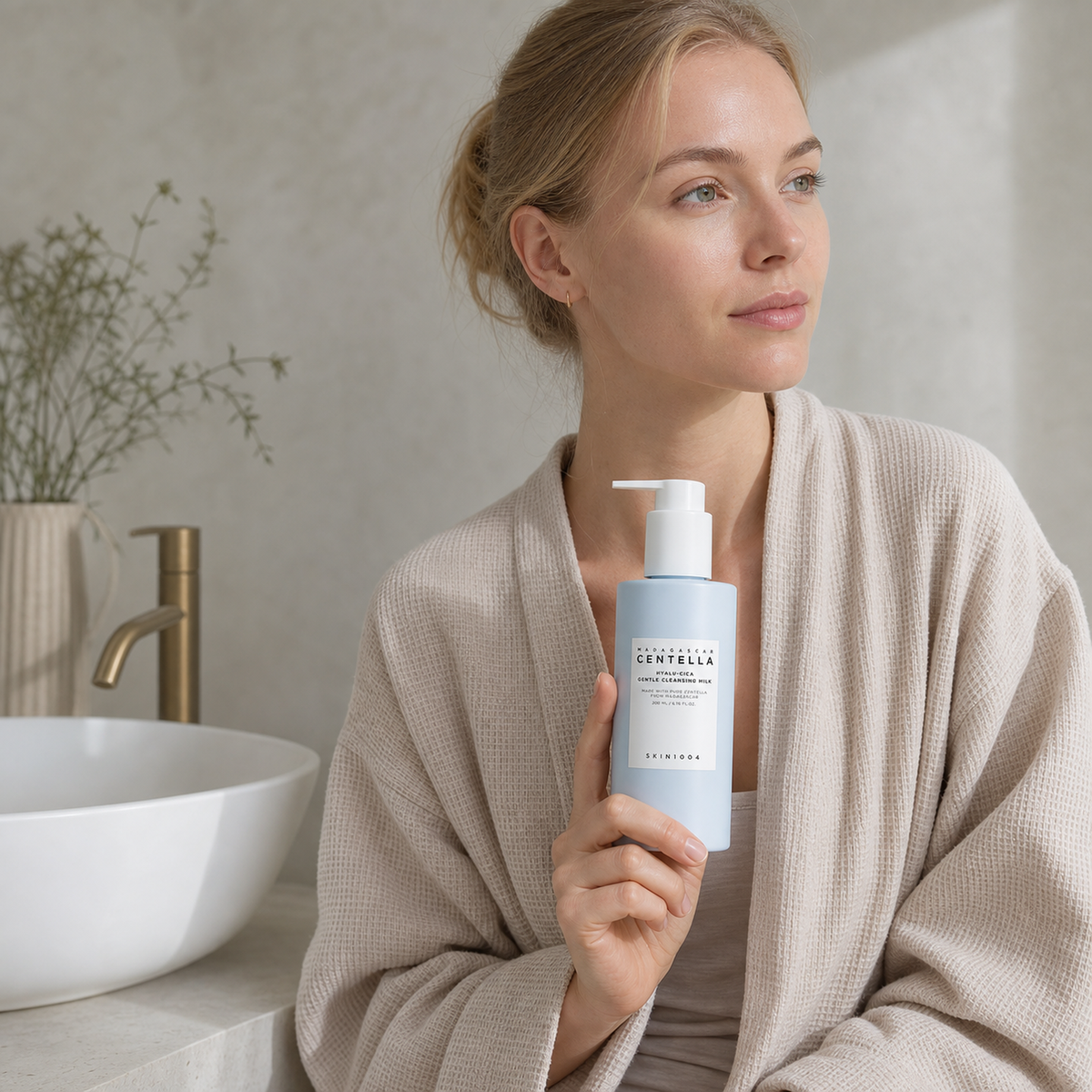 [SKIN1004] Madagascar Centella Hyalu-Cica Gentle Cleansing Milk 200ml - Nordic person lifestyle PDP image