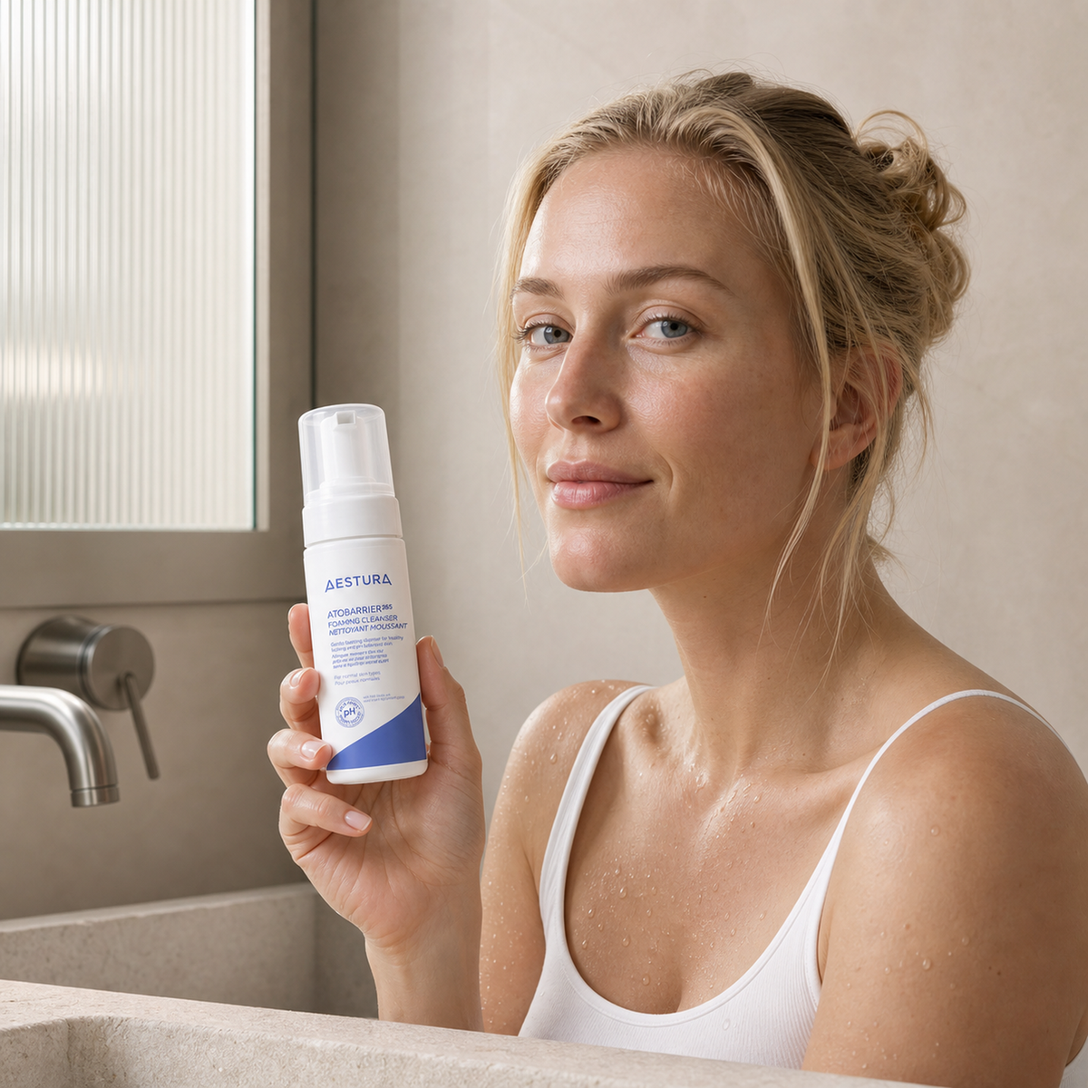 [Aestura] Atobarrier 365 Foaming Cleanser 150ml - Nordic person lifestyle PDP image