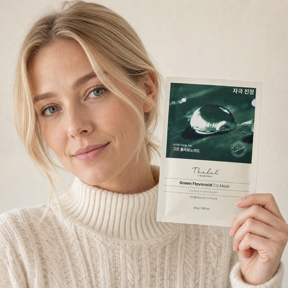 [THE LAB by BLANC DOUX] Green Flavonoid™ 2.0 Mask 10p - Nordic person lifestyle PDP image