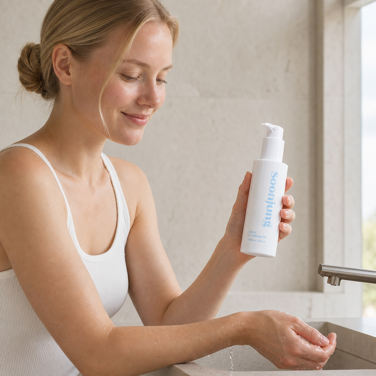[Etudehouse] Soonjung 5.6 Cleansing Milk 200ml - Nordic person lifestyle PDP image