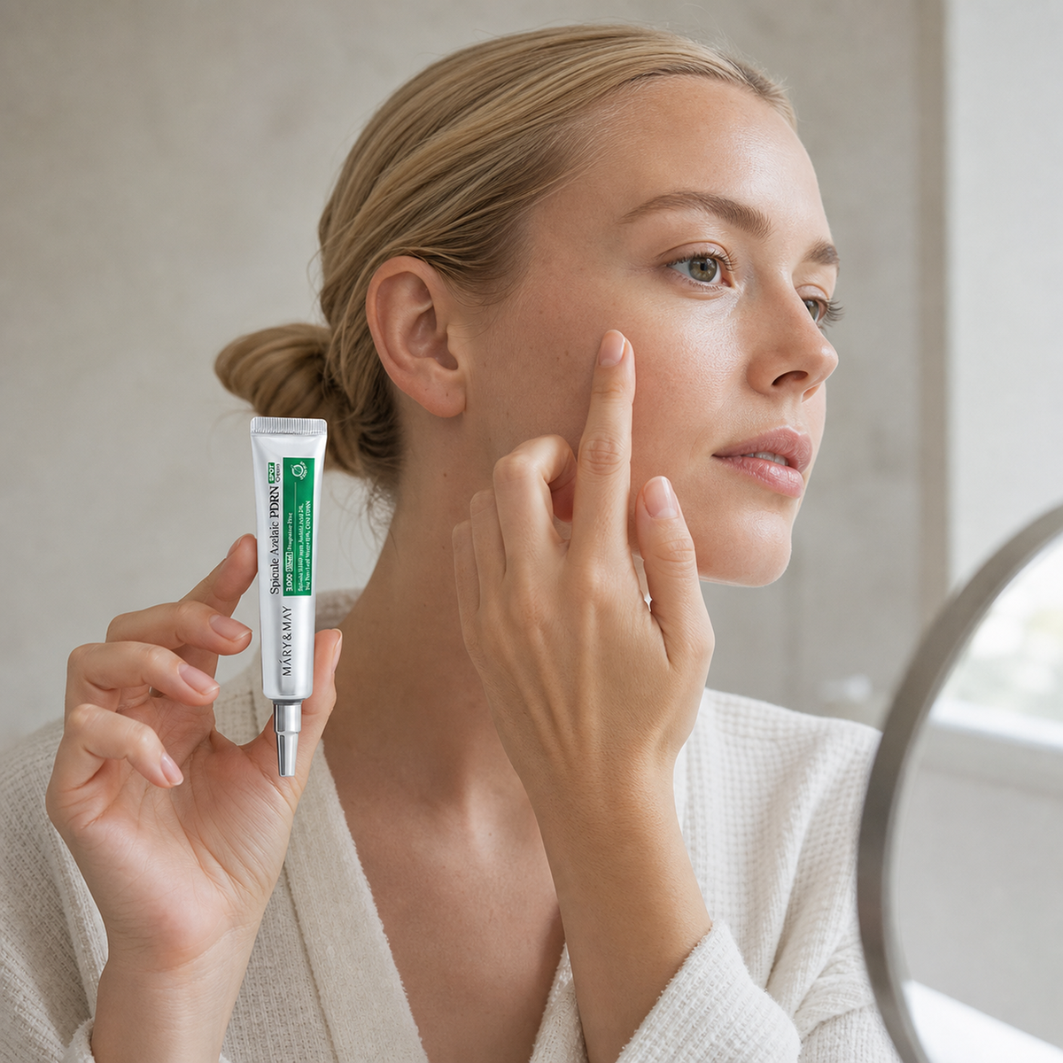 [Mary&May] Spicule Azelaic PDRN Spot Cream 15g - Nordic person lifestyle PDP image