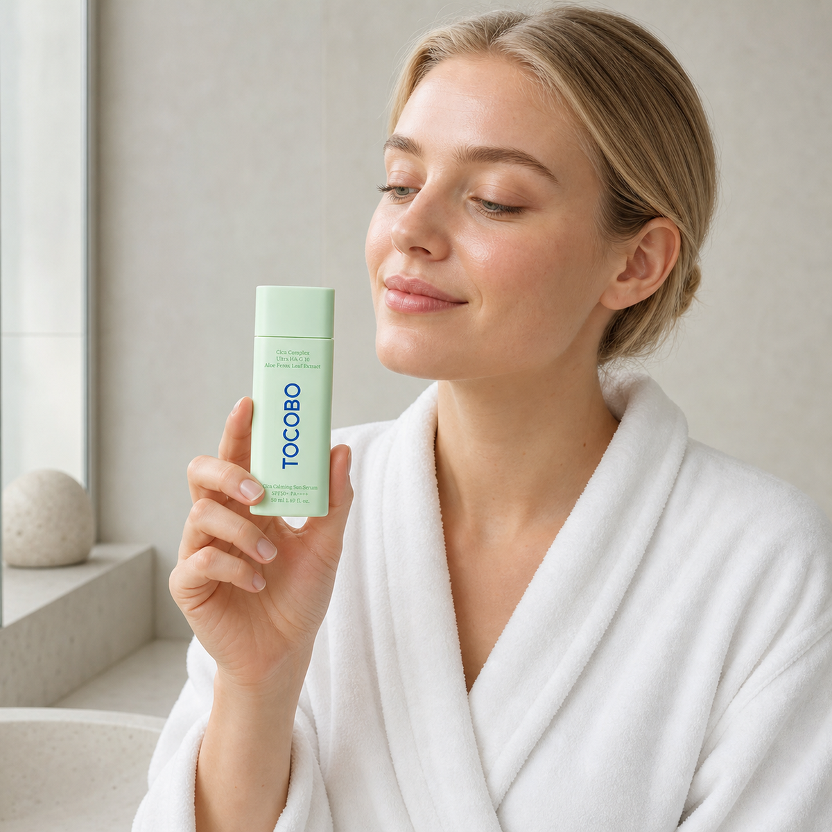 [Tocobo] Cica Calming Sun Serum 50ml - Nordic person lifestyle PDP image
