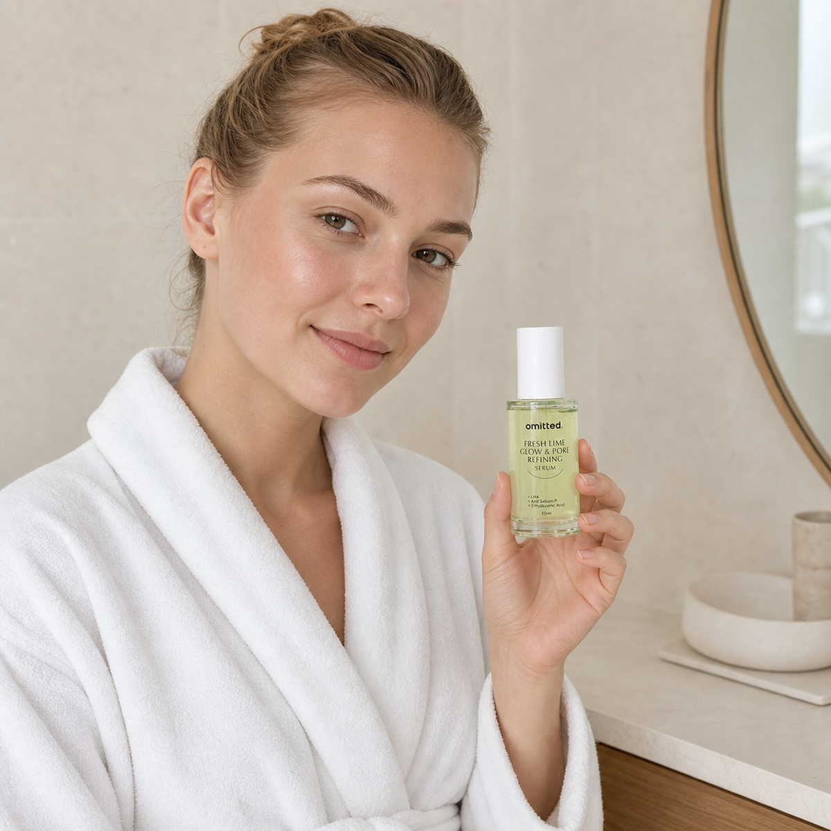 [Omitted] Fresh Lime Glow & Pore Refining Serum 50ml - Nordic person lifestyle PDP image