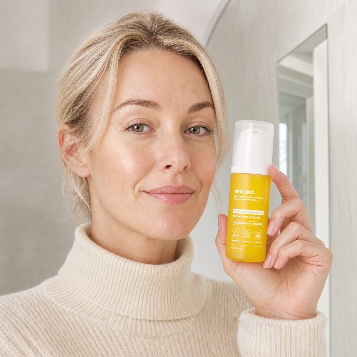 [Omitted] Vita C Niacinamide 5% Bubble-Shot Ampoule 90ml - Nordic person lifestyle PDP image