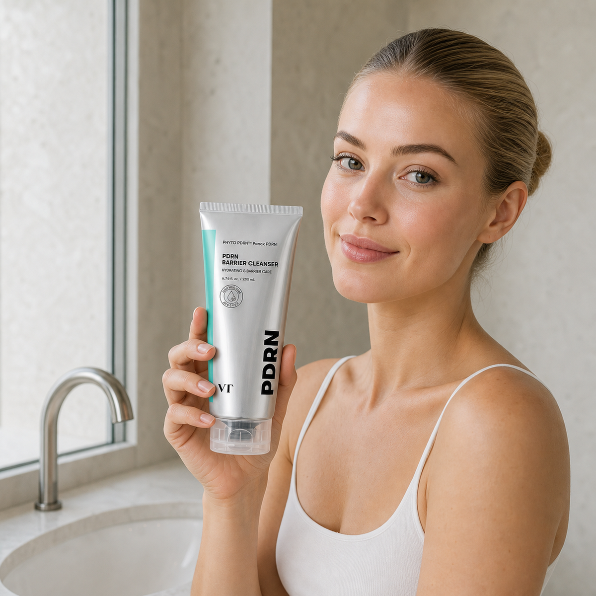 [VT Cosmetics] PDRN Barrier Cleanser 200ml - Nordic person lifestyle PDP image