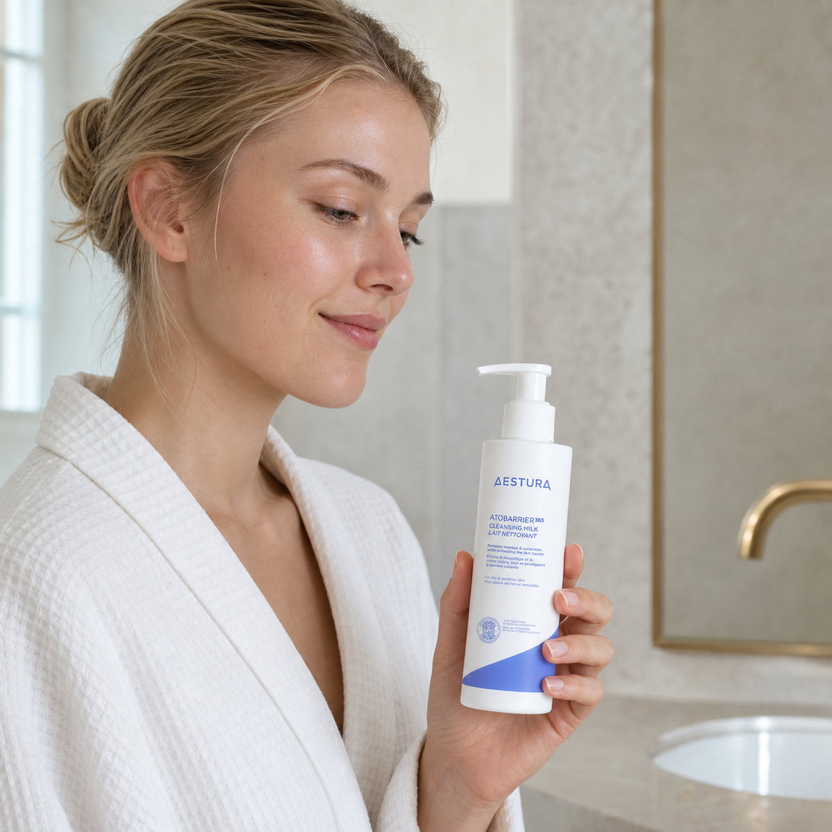 [Aestura] Atobarrier 365 Cleansing Milk 200ml - Nordic person lifestyle PDP image