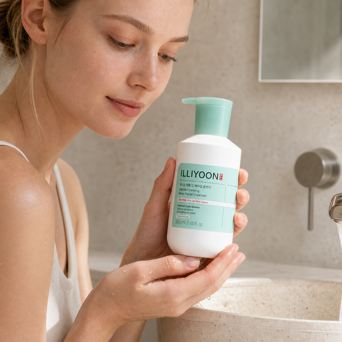[Illiyoon] Gentle Foaming Deep Facial Cleanser 250ml - Nordic person lifestyle PDP image