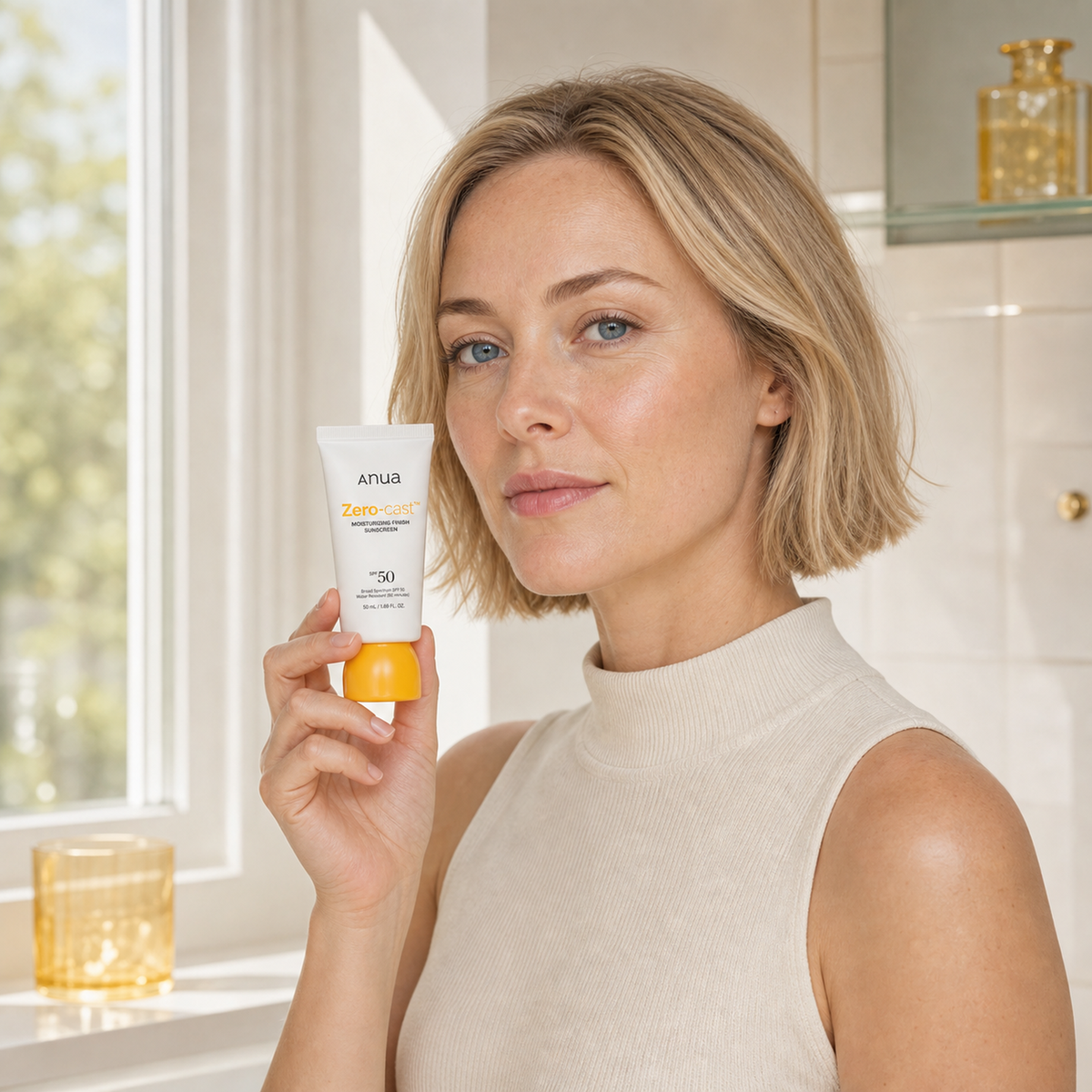 [ANUA] Zero-cast Moisturizing Finish Sunscreen 50ml - Nordic person lifestyle PDP image