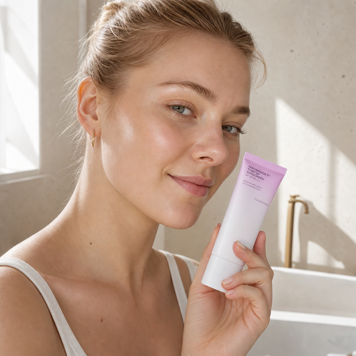 [Jumiso] Niacinamide 3+ Tone-Up Sunscreen 40ml - Nordic person lifestyle PDP image