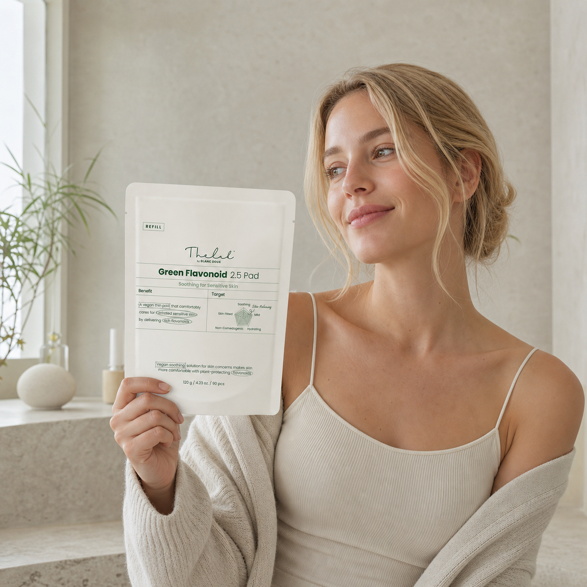 [THE LAB By BLANC DOUX] Green Flavonoid™ 2.5 Pad 120g (90p) REFILL - Nordic person lifestyle PDP image