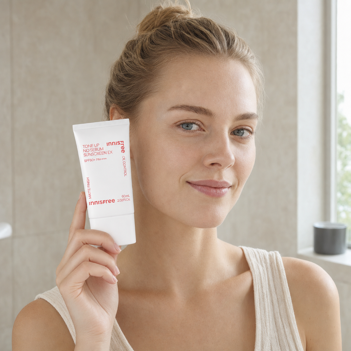 [Innisfree] Tone Up No Sebum Sunscreen SPF50+ PA++++ 60ml - Nordic person lifestyle PDP image