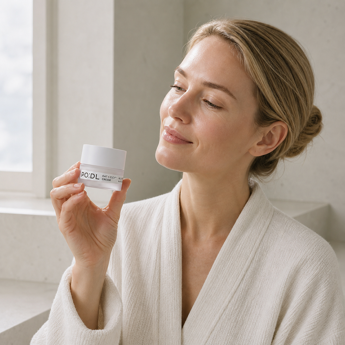 [PO:DL] Oat Ceramide All-day Velvet Cream 50g - Nordic person lifestyle PDP image