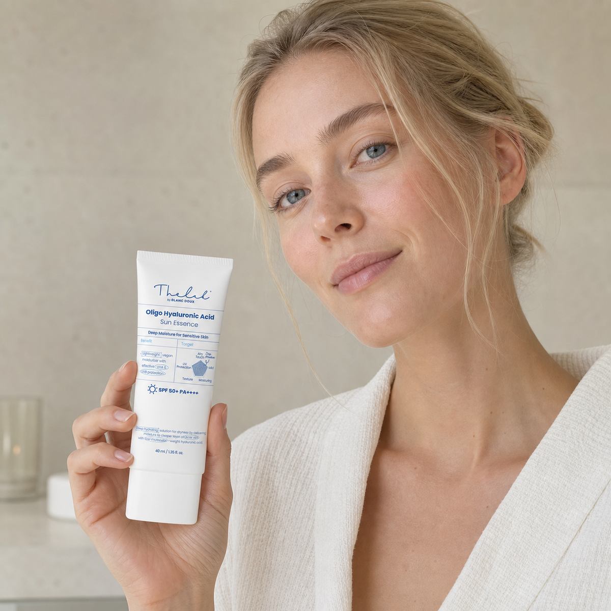 [THE LAB by BLANC DOUX] Oligo Hyaluronic Acid Sun Essence 40ml - Nordic person lifestyle PDP image