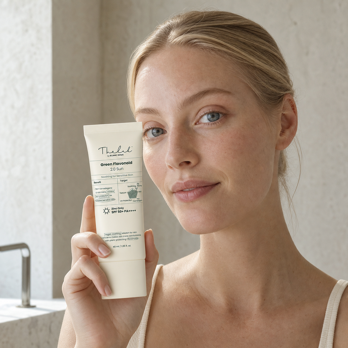 [THE LAB By BLANC DOUX] Green Flavonoid™ 2.0 Sun 40ml - Nordic person lifestyle PDP image