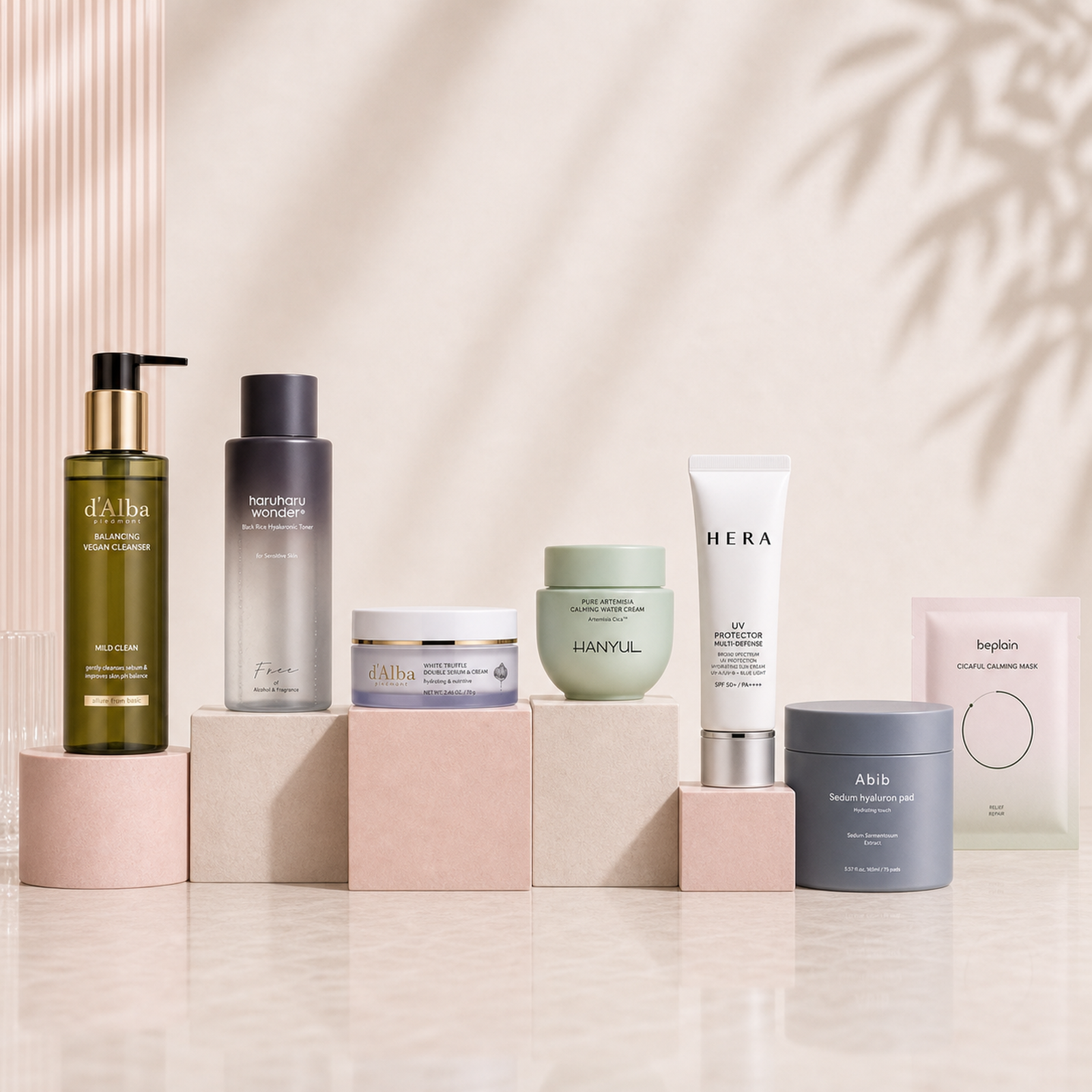 Radiance Pro routine products arranged in skincare order