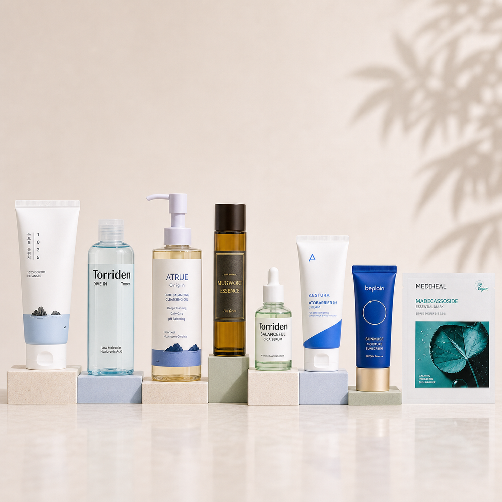 Hydration & Barrier Builder routine products arranged in skincare order