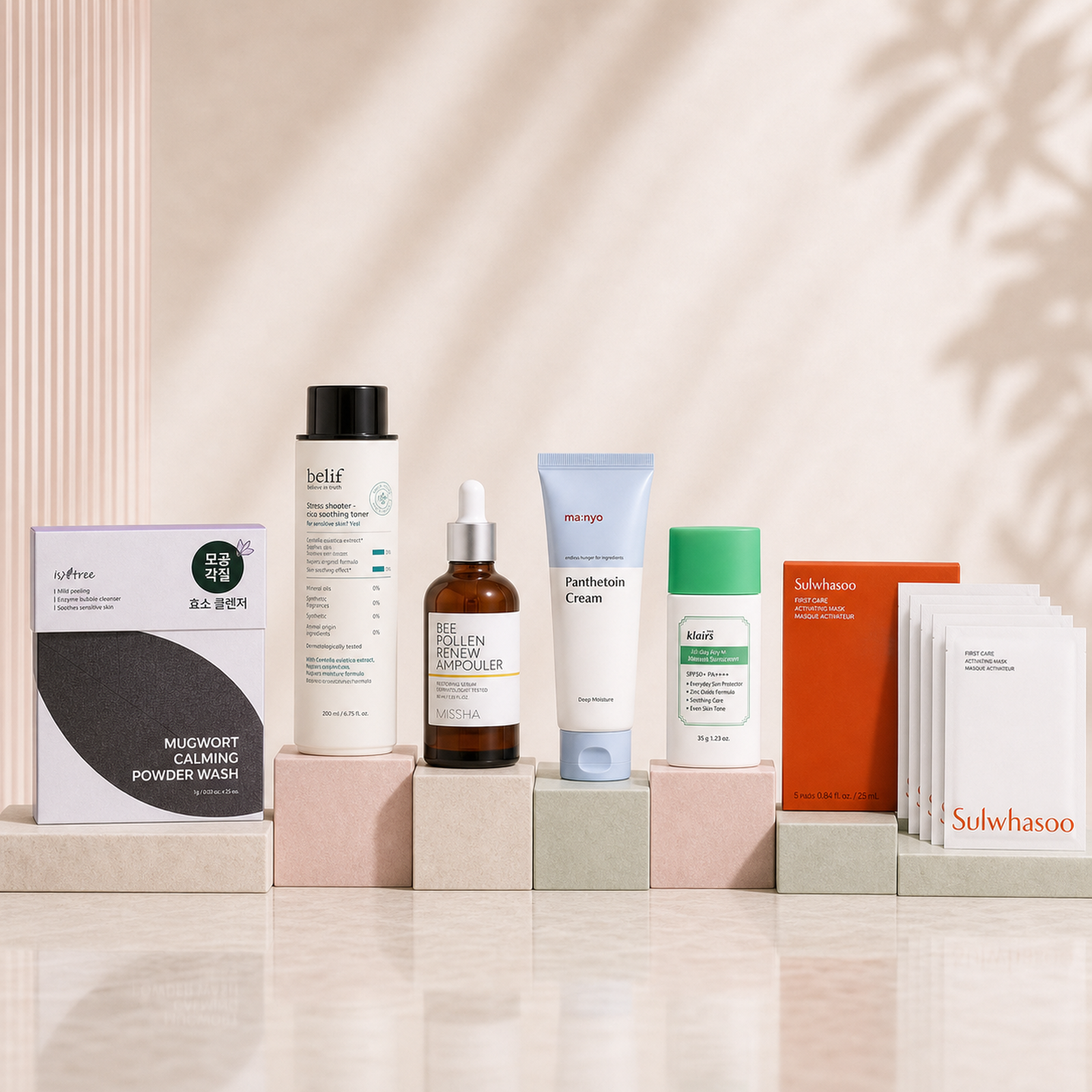 Calm & Repair Pro routine products arranged in skincare order