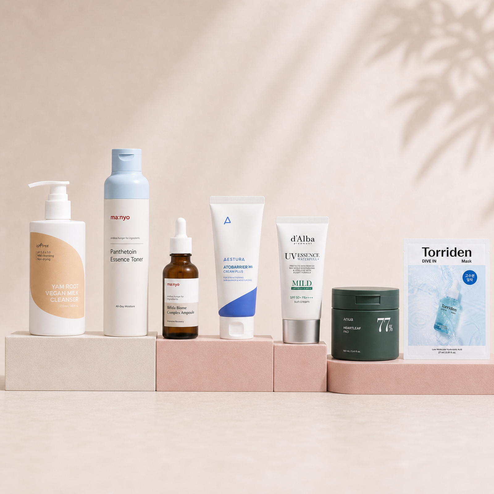 Clear Skin Pro routine products arranged in skincare order