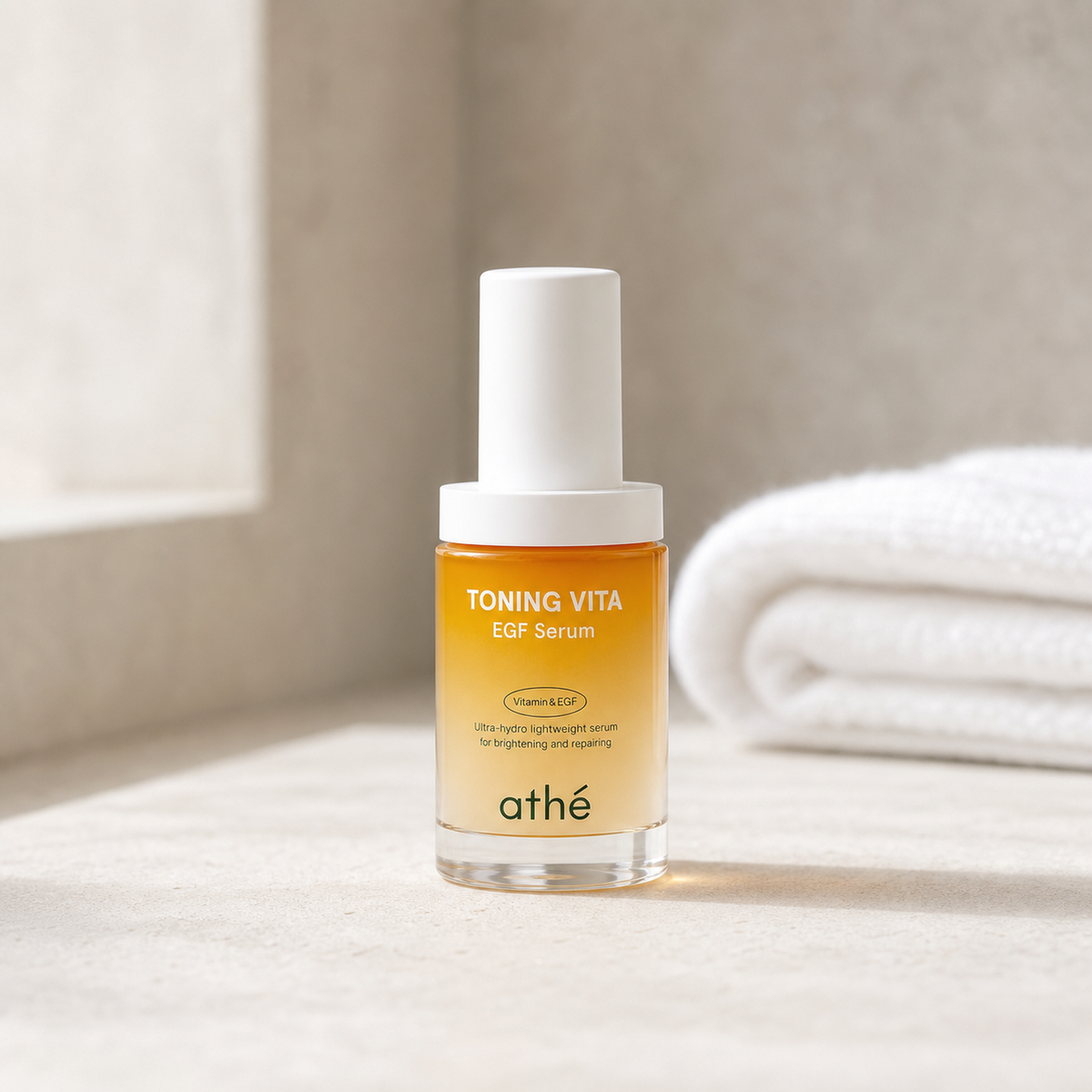 [athe] VitalC-Some™ Toning Vita EGF Serum 30ml - Bathroom spa shelf PDP image