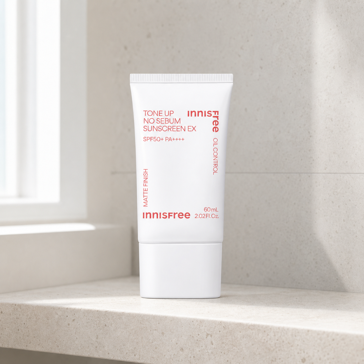 [Innisfree] Tone Up No Sebum Sunscreen SPF50+ PA++++ 60ml - Bathroom spa shelf PDP image