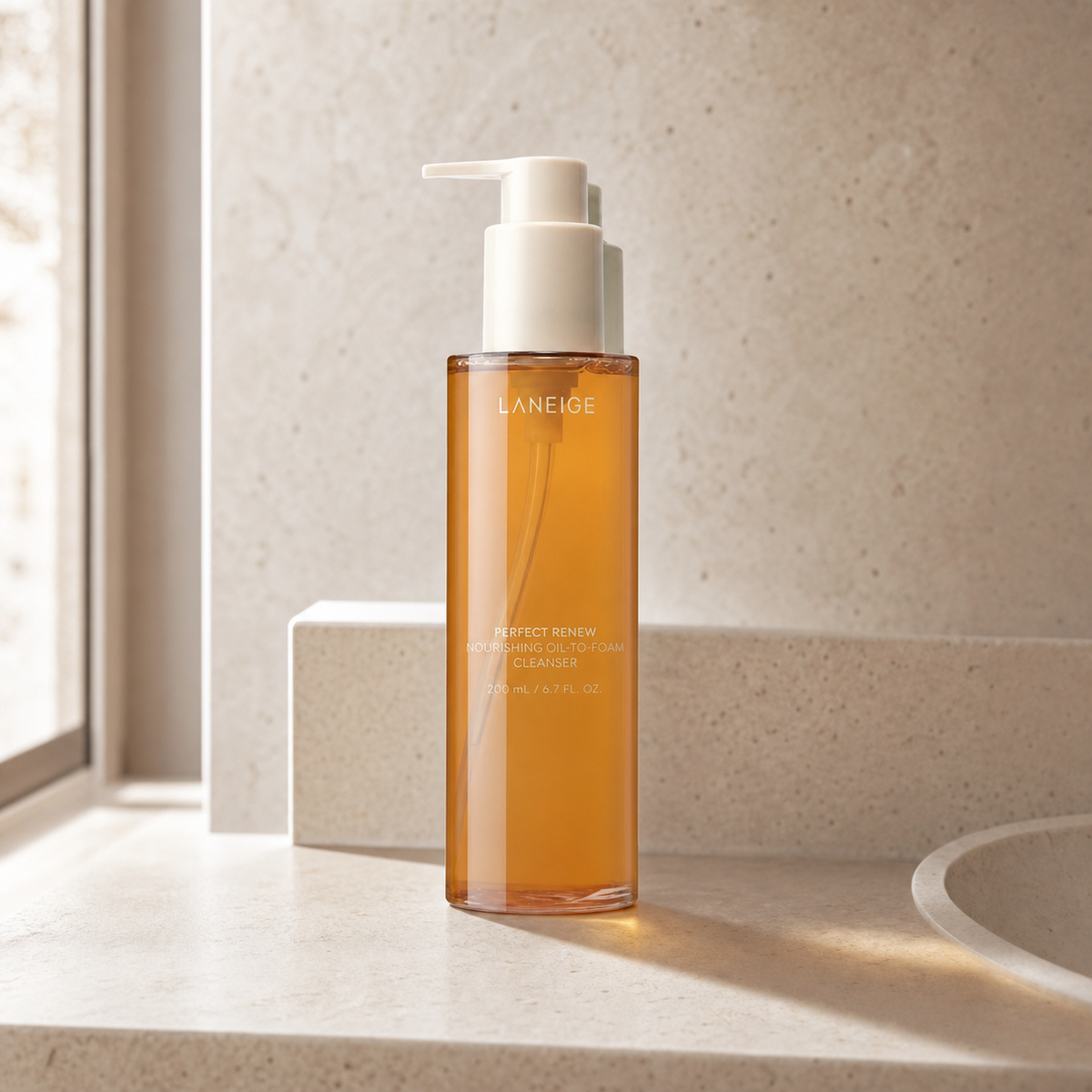 [Laneige] Perfect Renew Nourishing Oil-To-Foam Cleanser 200ml - Bathroom spa shelf PDP image