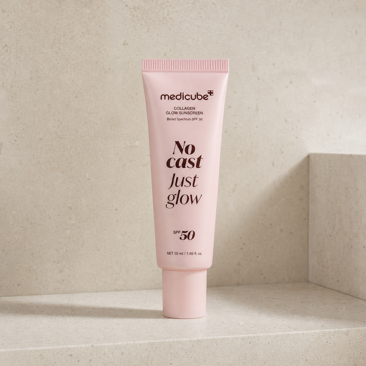 [Medicube] Collagen Glow Sunscreen 50ml - Bathroom spa shelf PDP image
