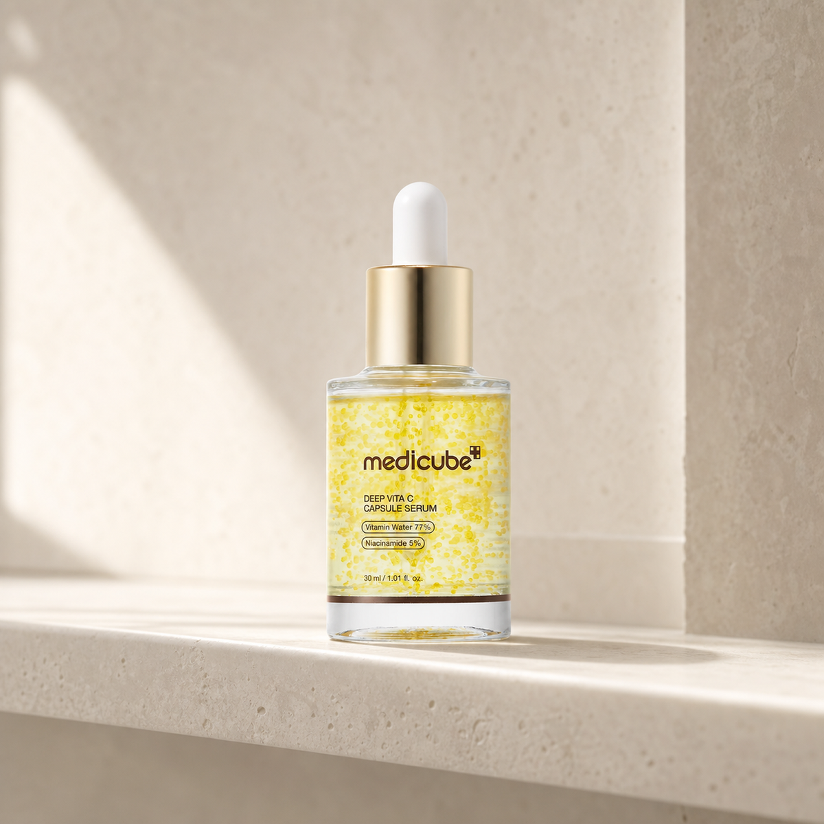 [Medicube] Deep Vita C Capsule Serum 30ml - Bathroom spa shelf PDP image
