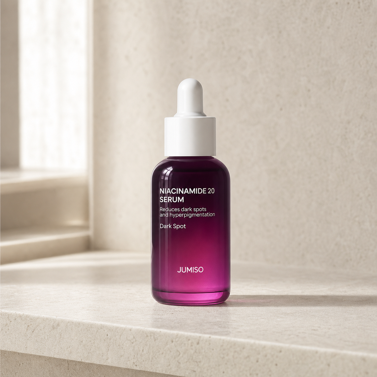 [Jumiso] Niacinamide 20% Serum 40ml - Bathroom spa shelf PDP image
