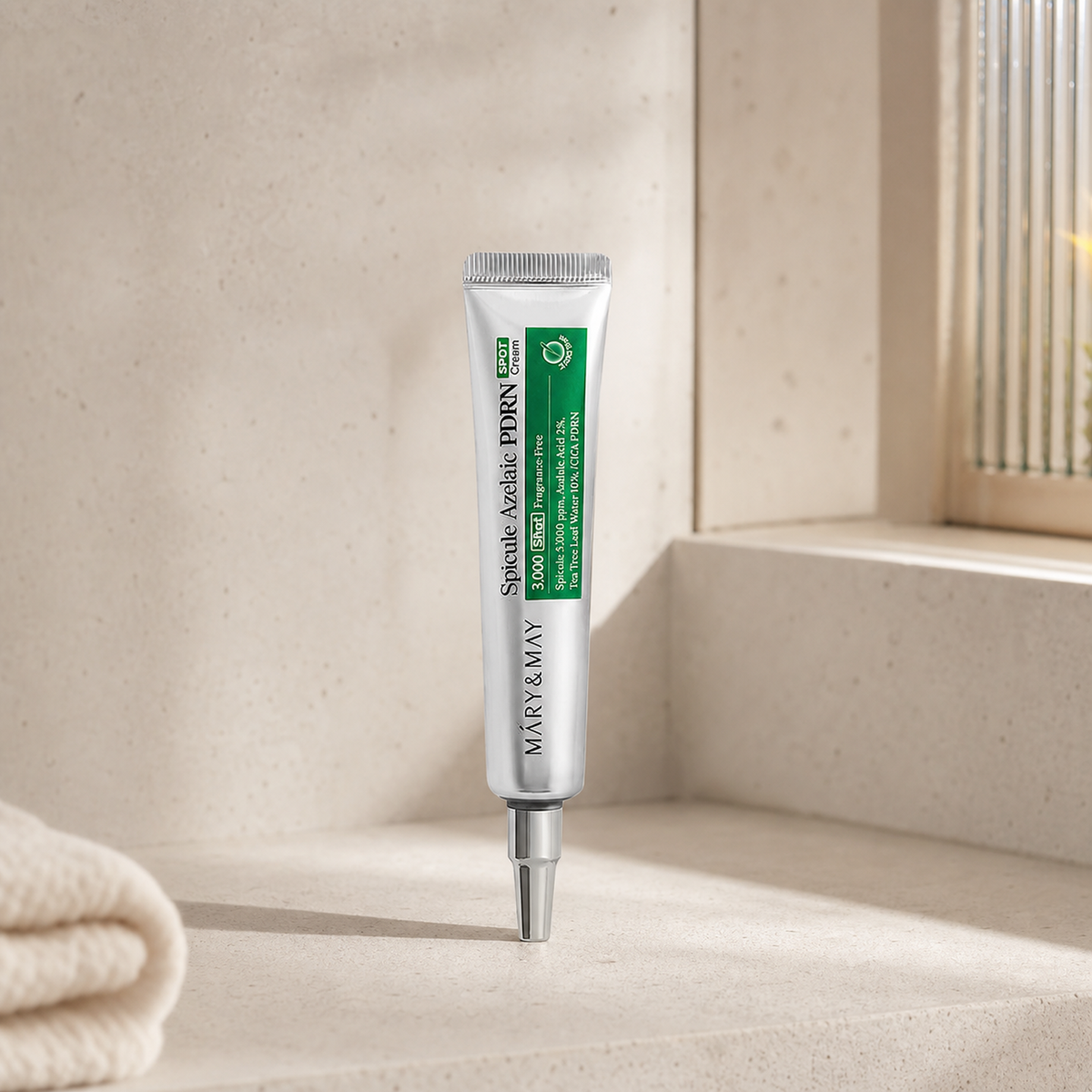 [Mary&May] Spicule Azelaic PDRN Spot Cream 15g - Bathroom spa shelf PDP image