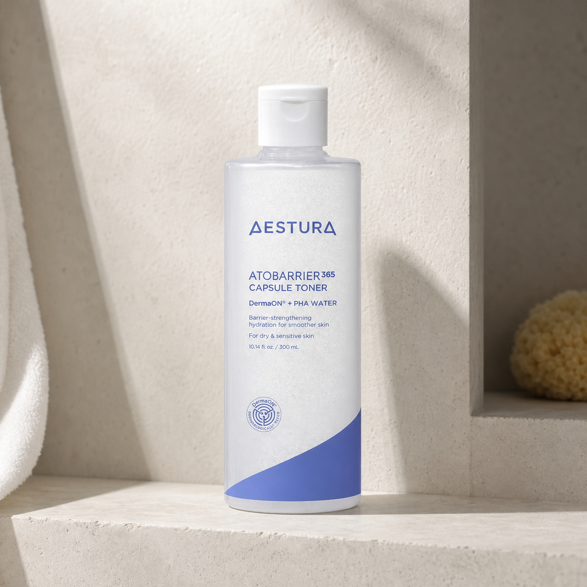 [Aestura] Atobarrier 365 Capsule Toner 300ml - Bathroom spa shelf PDP image