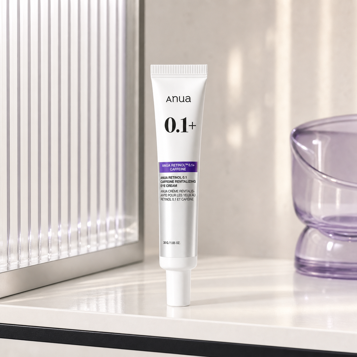 [ANUA]Retinol 0.1 Caffeine Revitalizing Eye Cream 30g - Bathroom spa shelf PDP image